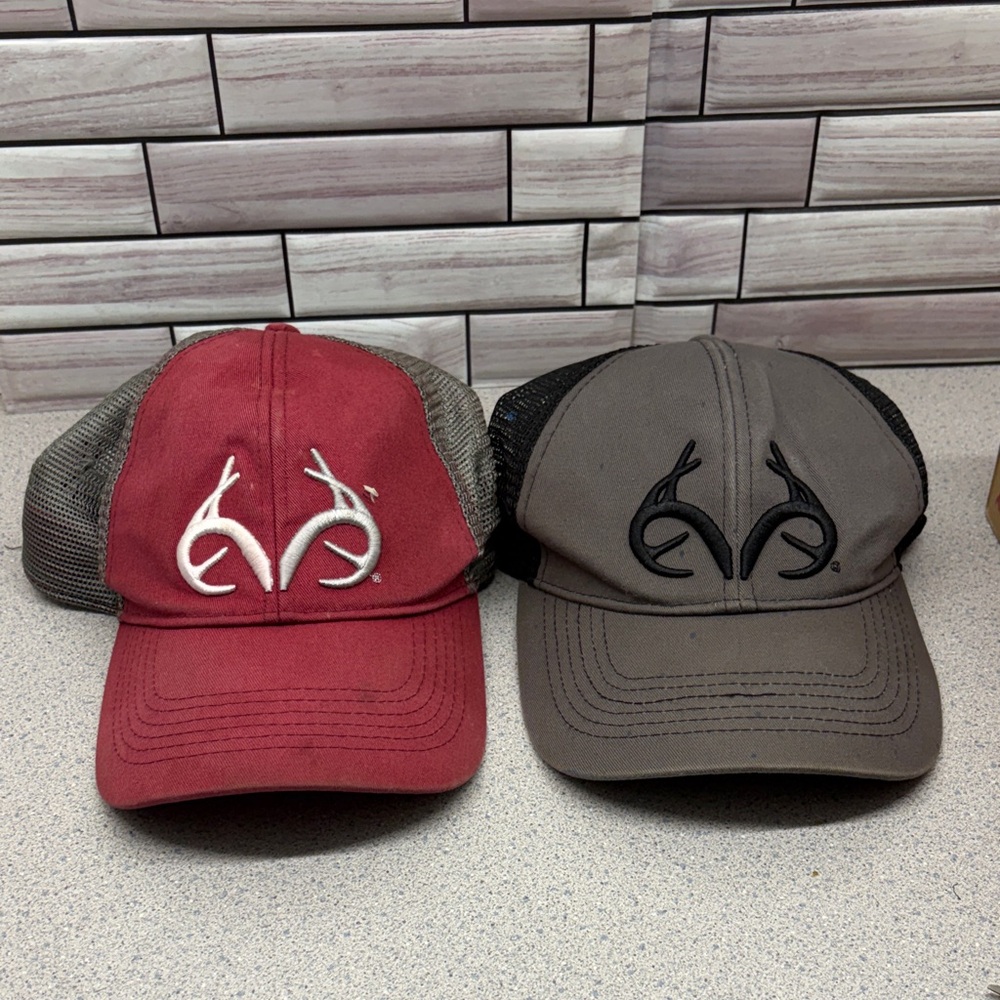 Real tree Hat Bundle O/S Fits all two hats in fair condition have some life left